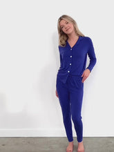 Load and play video in Gallery viewer, Women's Blue Pajama Set