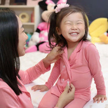 Load image into Gallery viewer, Kid's Blush Beauty Pink Double-Breasted Pajama Set